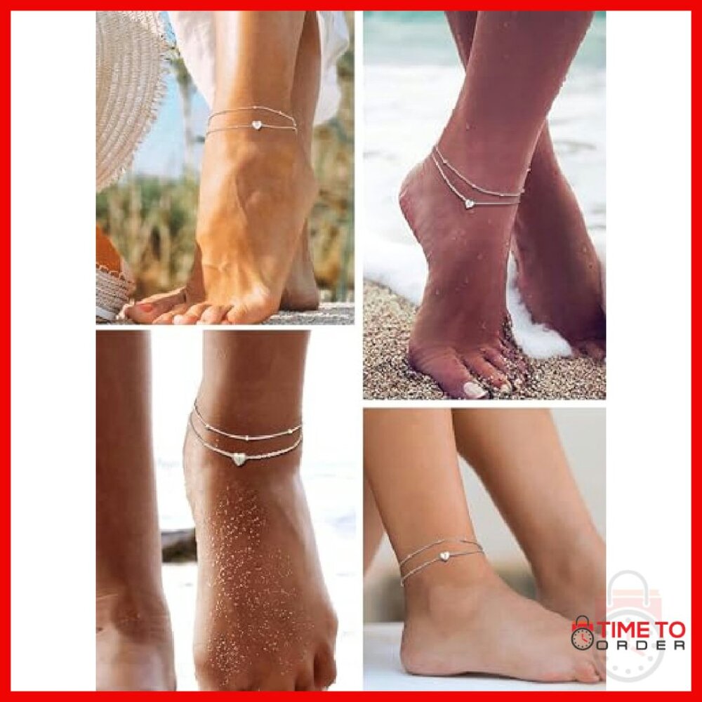 925 Sterling Silver Initial Anklet Adjustable 8.5… - image 3